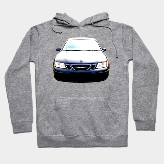 Saab 9-3 OG 1st generation classic car high contrast Hoodie by soitwouldseem